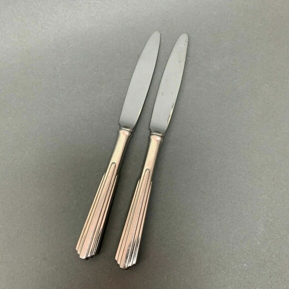 Kirk Stieff Parallel 1986 Stainless Steel 18/8 New French Hollow Knives Ribbed - Picture 5 of 6